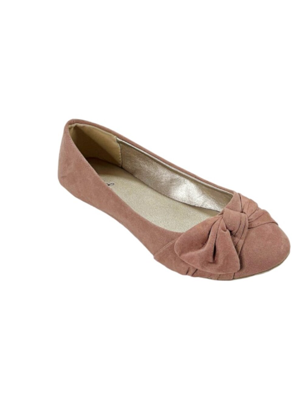 Qupid Bee-52 Women’s Mauve Ballet Flats Bow Accent Slip-On Shoes